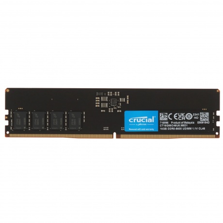 

Оперативная память 16Gb UDIMM DDR5 Crucial (PC5-38400, 5600, CL40) 1.1V (CT16G56C46U5) retail
