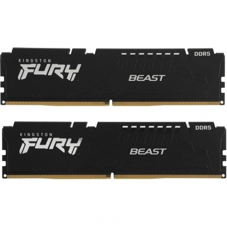 

Оперативная память Kingston 32Gb DDR5 (2x16Gb) UDIMM <PC5-51200, 6400MHz, CL32> FURY Beast Black
