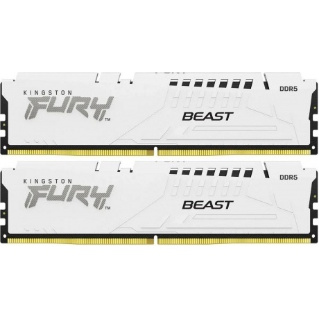 

Оперативная память Kingston 64Gb DDR5 (2x32Gb) UDIMM <PC5-44800, 5600MHz, CL40> FURY Beast white XMP