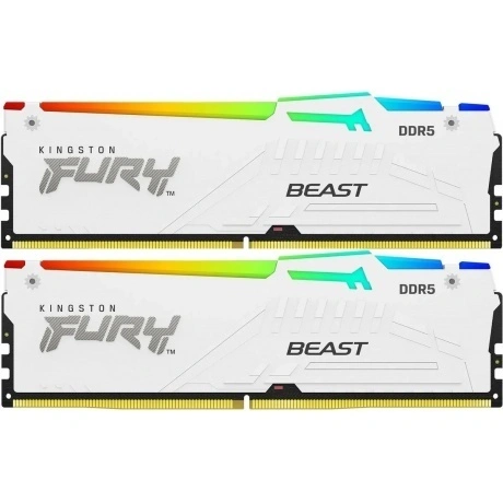 Оперативная память Kingston DDR5 DIMM FURY Beast White RGB 32Gb ...