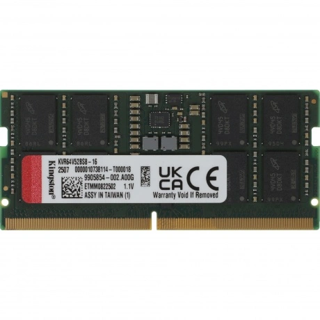 Память оперативная Kingston DDR5 16GB 6400MHz Valueram RTL (KVR6...