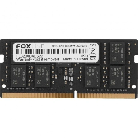Память оперативная Foxline SODIMM 32GB 3200 DDR4 ECC CL22 (2Gb*8...