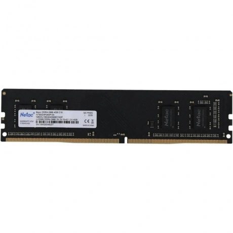 Оперативная память NETAC Basic, DDR4, 4GB (1x4GB), 2666MHz, CL19...