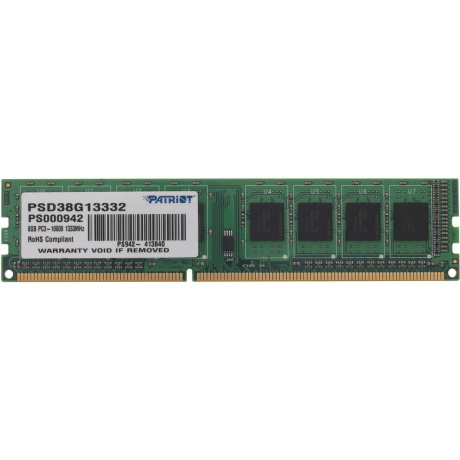 Оперативная память Patriot, DDR3, 8GB, (1x8 GB,), 1333 MHz, CL9, DIMM