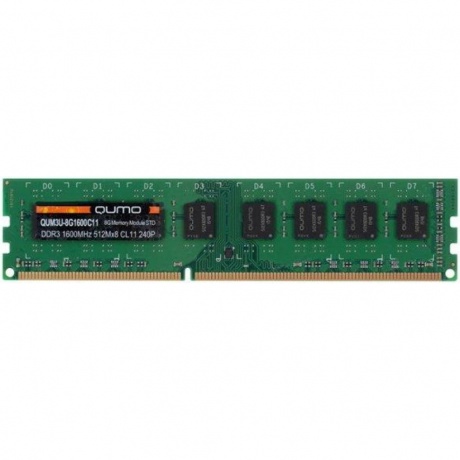 Оперативная память Qumo, DDR3L, 8GB (1x8GB), DIMM, 1600MHz, CL11 - фото 1