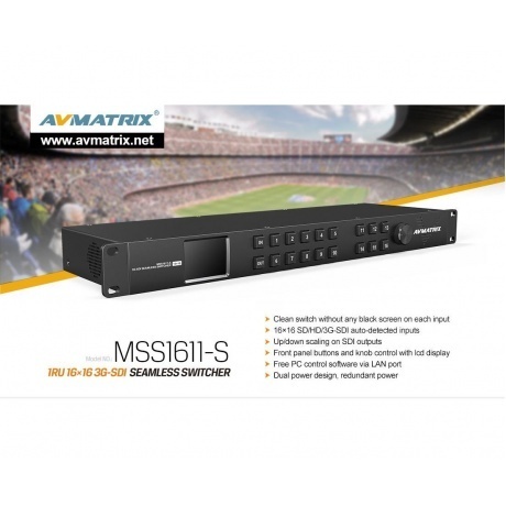 Бесшовный матричный коммутатор AVMATRIX MSS1611-S SDI - фото 2