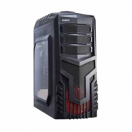 Корпус ExeGate Miditower EVO-8204N (EX277154RUS) Black/Red Light - фото 1