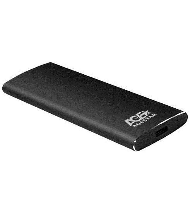 Внешний корпус SSD AgeStar 3UBNF2C m2 NGFF 2280 B-Key USB 3.1 алюминий черный внешний бокс ugreen cm298 usb m 2 b key ssd enclosure 70533