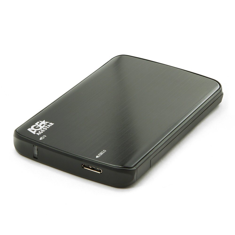Внешний корпус для HDD/SSD AgeStar 3UB2A12 SATA пластик/алюминий черный 2.5 переходник optibay agestar ssmr2s 2 5 sata серебристый
