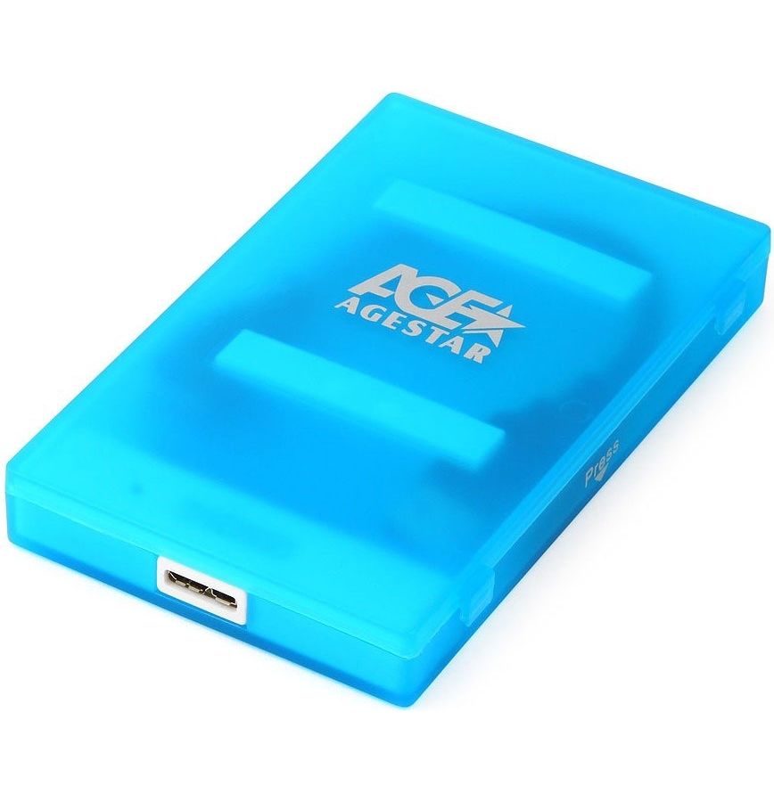 Внешний корпус для HDD/SSD AgeStar 3UBCP1-6G SATA пластик синий 2.5 внешний бокс для накопителя agestar 3ubcp1 6g