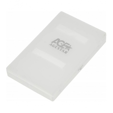 Внешний корпус для HDD/SSD AgeStar SUBCP1 SATA пластик белый 2.5&quot; - фото 1