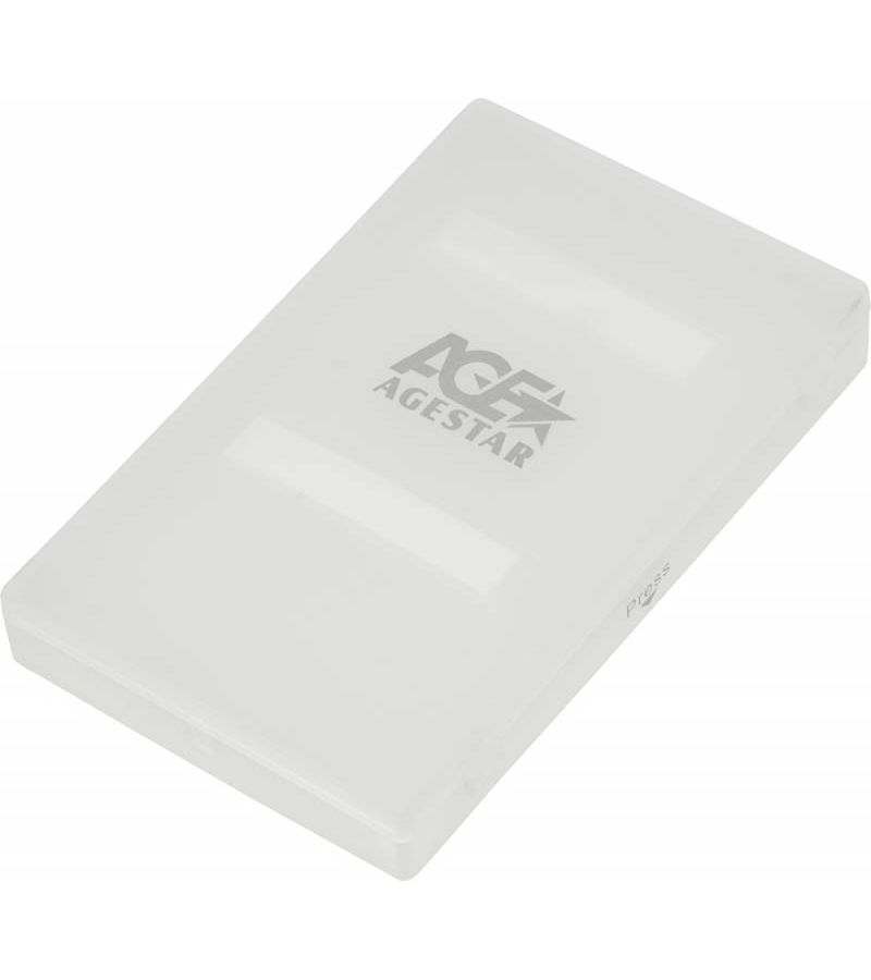 Внешний корпус для HDD/SSD AgeStar SUBCP1 SATA пластик белый 2.5 переходник optibay agestar ssmr2s 2 5 sata серебристый