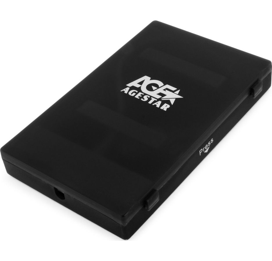 Внешний корпус для HDD/SSD AgeStar SUBCP1 SATA пластик черный 2.5 адаптер переходник agestar 3fbcp для hdd ssd sata ide 2 5 3 5 usb 3 0 пластик черный