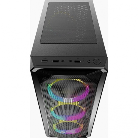 Корпус Powercase Mistral Z4 Mesh LED (CMIZB-L4) Black - фото 4