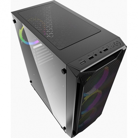 Корпус Powercase Mistral Z4 Mesh LED (CMIZB-L4) Black - фото 5