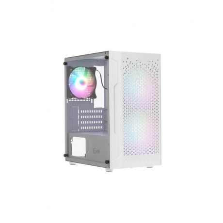 Корпус Powercase Mistral Micro Z3W Mesh LED Tempered Glass (CMIMZW-L3) White - фото 2