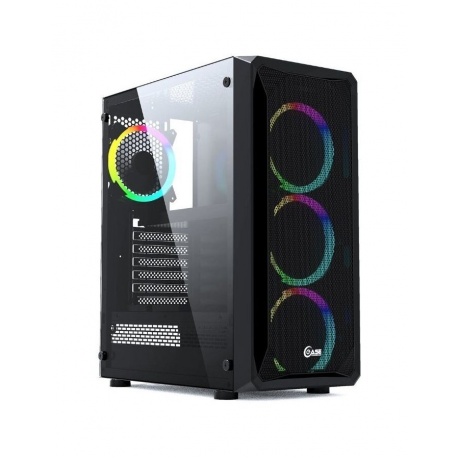 Корпус Powercase Mistral Z4 Mesh RGB Tempered Glass (CMIZB-R4) Black - фото 1