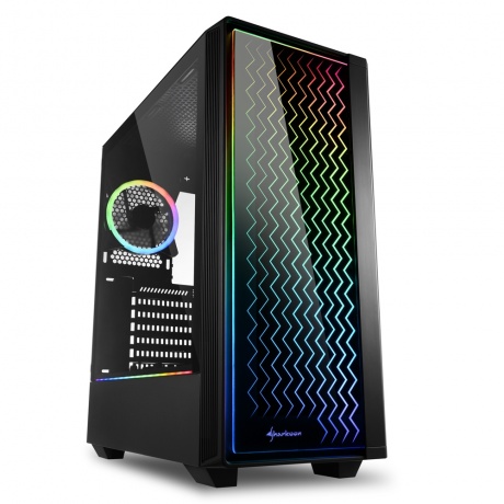 Корпус игровой Sharkoon LIT 200 RGB led чёрный (ATX, закалённое стекло, RGB fan) - фото 1