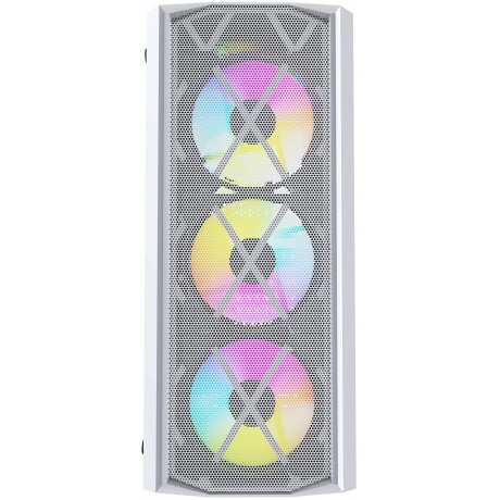 Корпус Powercase Rhombus X4 Tempered Glass Mesh (CMRMW-L4) White - фото 4