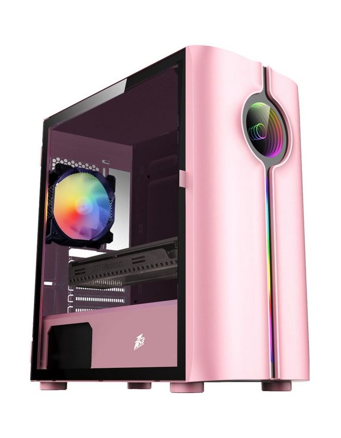 Корпус 1stPlayer Infinite Space IS3 Pink (IS3-PK-1F2-W) корпус microatx 1stplayer infinite space is3 без бп чёрный