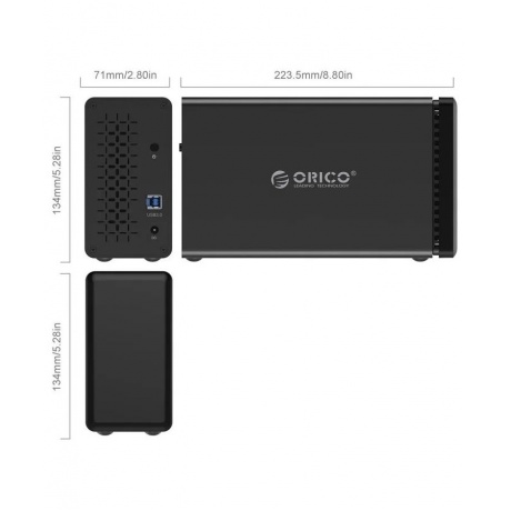 Внешний корпус для HDD 3.5&quot; Orico NS200RU3 (черный) - фото 4