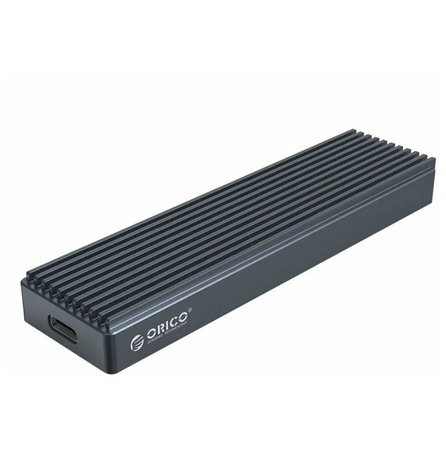 Внешний корпус для SSD M2 Orico M2PJM-C3 (серый) orico lsdt m 2 nvme ssd case 20gbps aluminum m 2 nvme ssd enclosure usb3 2 gen2 x2 type c for m 2 hard drive up to 2tb c to c