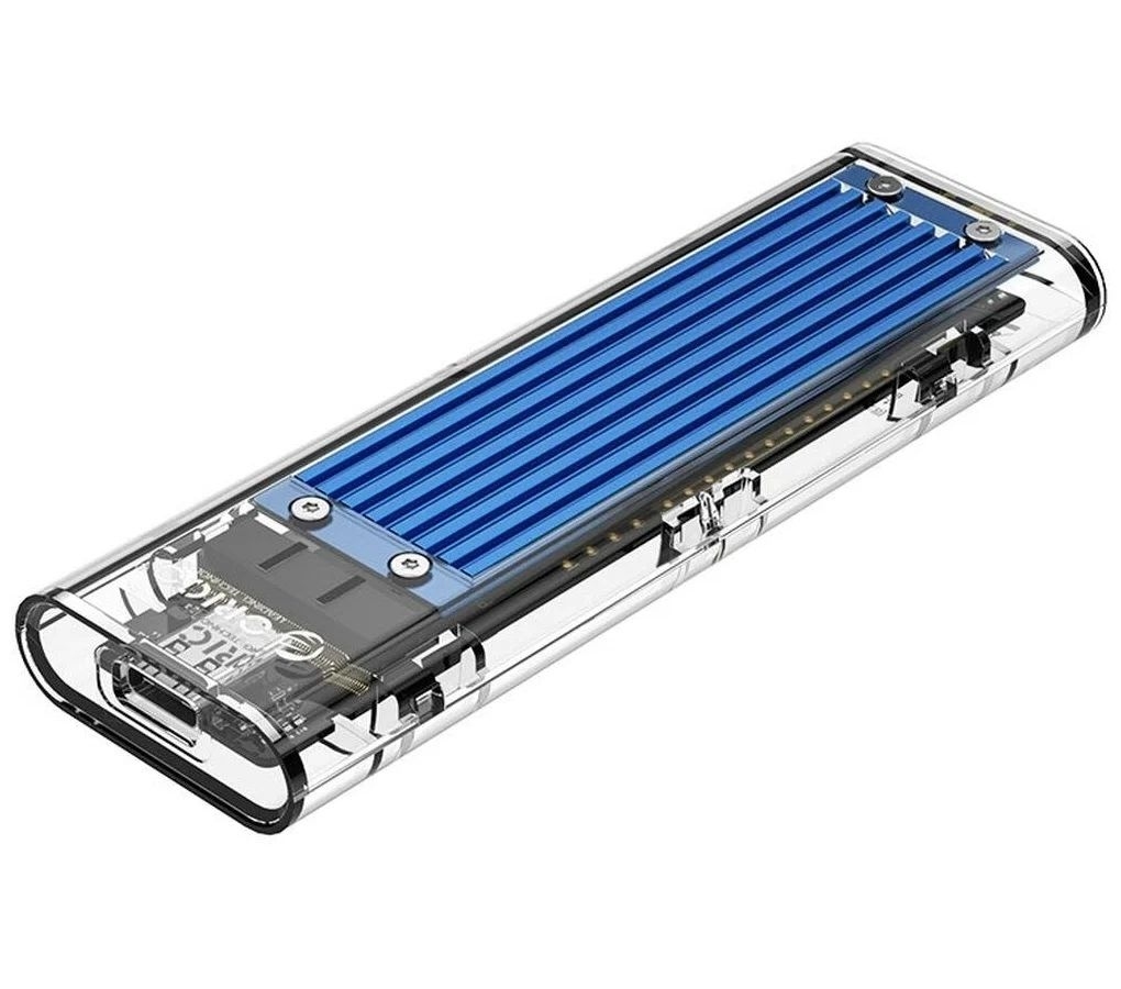 Внешний корпус для SSD M2 Orico TCM2-C3 (синий) jeyi gtr m 2 nvme ssd aluminium typec3 1 mobile box optibay case type c3 1 jms583 m2 usb3 1 m 2 pcie u 2 pci e sata