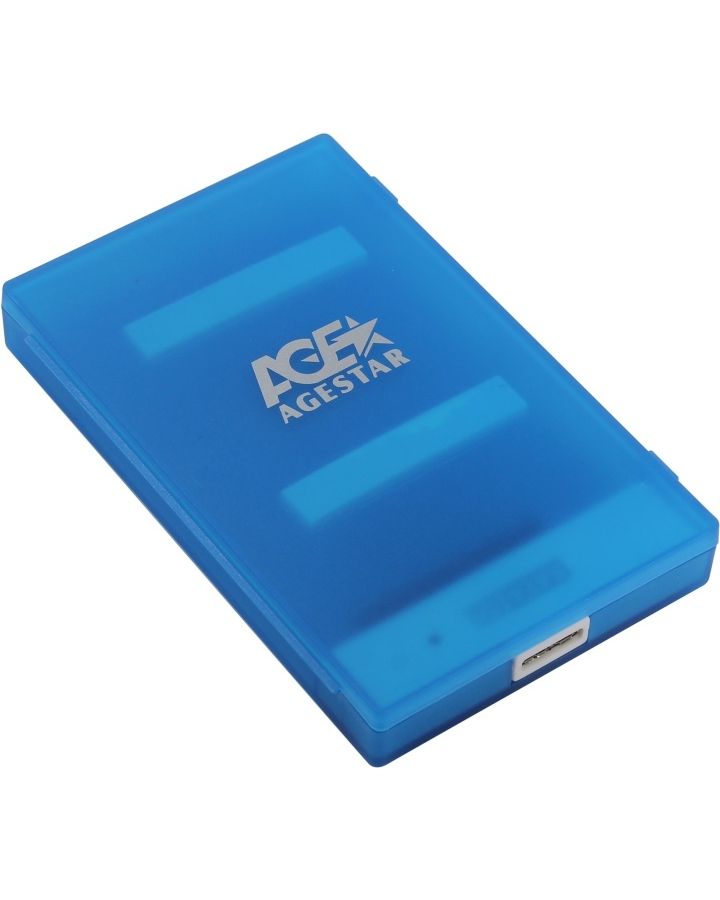 Внешний корпус для HDD/SSD AgeStar 3UBCP1-6G (BLUE) 2.5 синий внешний корпус для hdd ssd agestar 3ubcp1 6g sata пластик белый 2 5