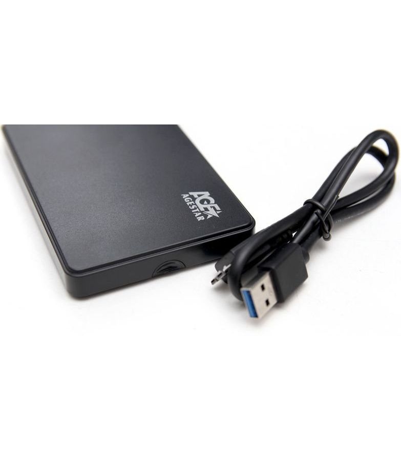 Внешний корпус для HDD/SSD 2.5 AgeStar 3UB2P2 чёрный (3UB2P2 (BLACK)) кабель onelesy sata usb 3 0 для 2 5 дюймового жесткого диска ssd жесткий диск uasp type c для адаптера sata plug and play usb кабель sata для ноутбука