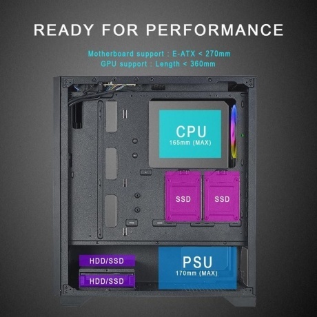 Корпус Azza Hive черный (CSAZ-450 HIVE) - фото 9