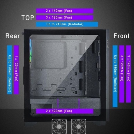 Корпус Azza Hive черный (CSAZ-450 HIVE) - фото 10