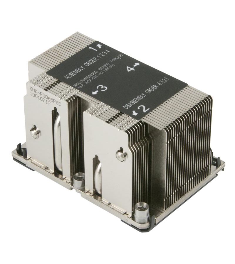 Радиатор для процессора SNK-P0068PSC supermicro snk p0067pd радиатор для процессора в корпус 1u и в сокет lga3647 0 рассеивает до 140вт тепла