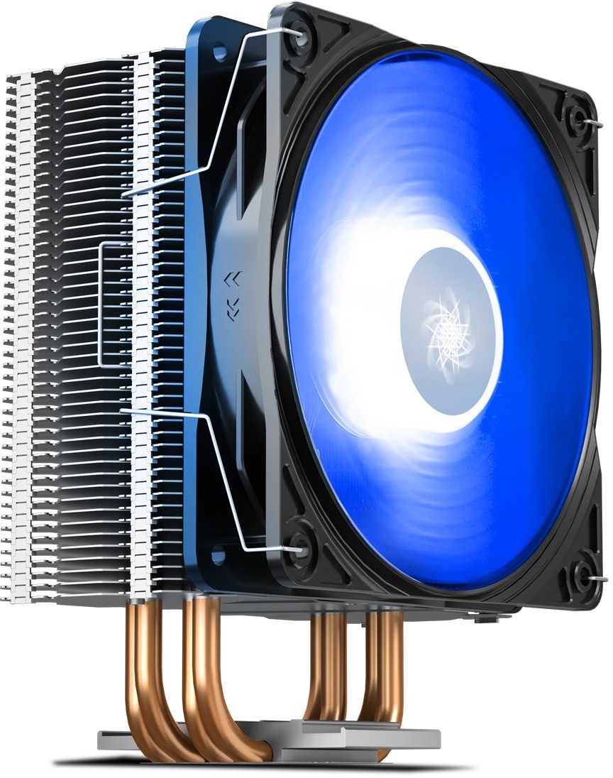 Кулер для процессора Deepcool GAMMAXX 400 V2 Blue кулер для корпуса deepcool xfan 80l b 80x80мм 3 pin 1800 rpm ≤20 3 db a синяя подсветка