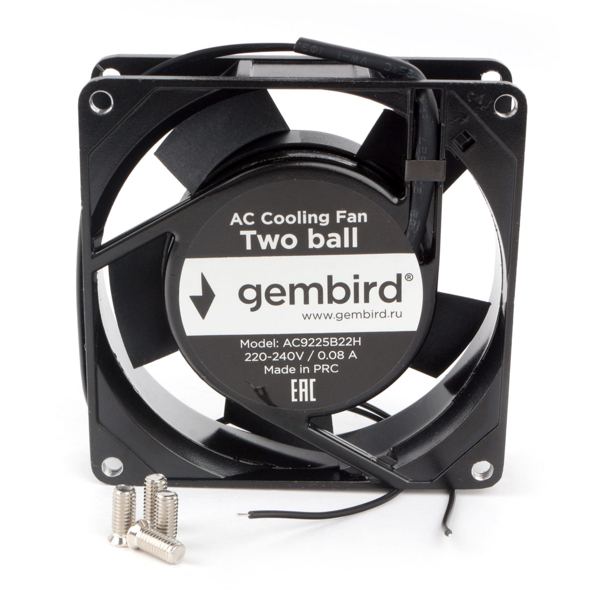 Вентилятор для корпуса Gembird 92x92x25mm (AC9225B22H) комплект креплений lga1700 для кулеров deepcool redhat neptwin ret