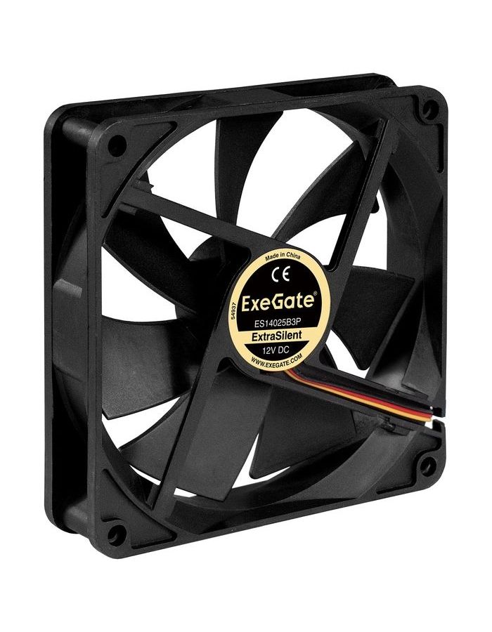 вентилятор для корпуса exegate extrasilent es14025b3p 140x140x25 мм ex288928rus Вентилятор для корпуса ExeGate ExtraSilent ES14025B3P 140x140x25 мм (EX288928RUS)