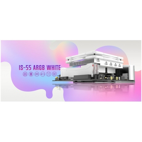 Вентилятор для процессора ID-COOLING IS-55 ARGB WHITE - фото 9