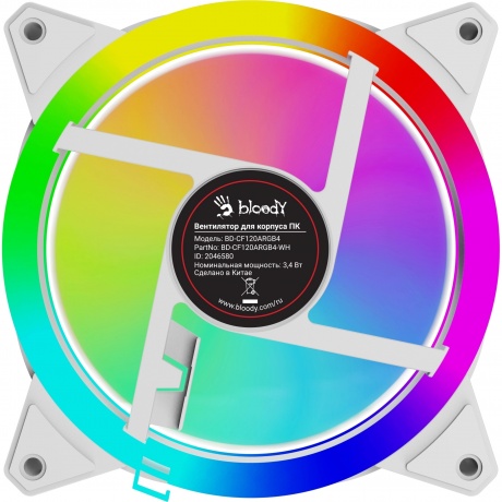 

Вентилятор для корпуса Bloody ARGB 120х120x25 белый 4-pin 26дБ (BD-CF120ARGB4-WH) Ret