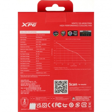 Вентилятор XPG VENTO120ARGBPWM3C-BKCWW - фото 12