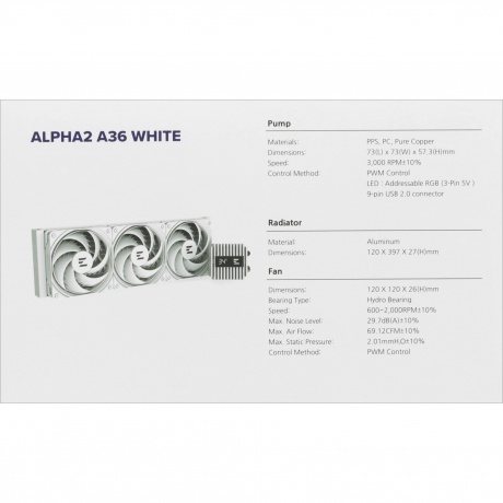 Система водяного охлаждения Zalman ARGB (ALPHA2 A36 White) white - фото 7