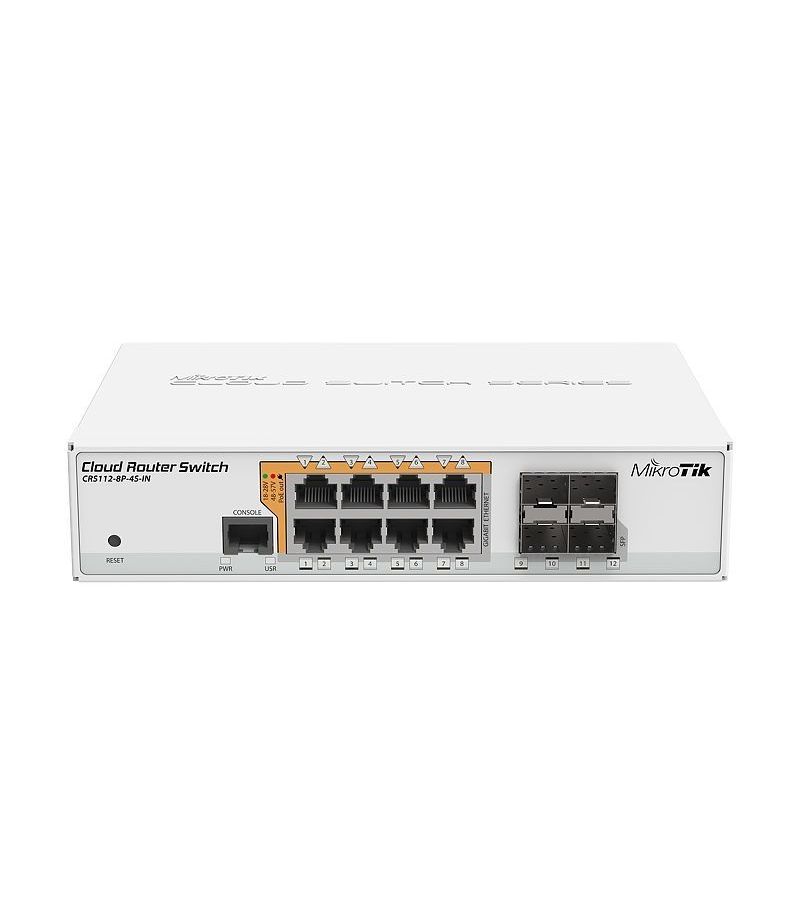 Коммутатор MikroTik Cloud Router Switch CRS112-8P-4S-IN коммутатор mikrotik css610 8p 2s in