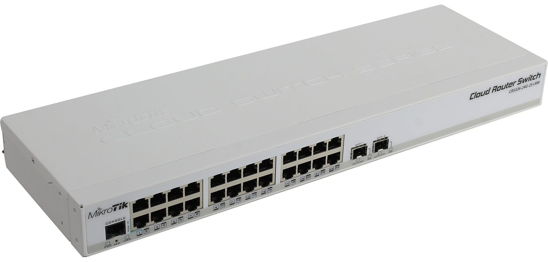 Коммутатор MikroTik Cloud Router Switch CRS326-24G-2S+RM коммутатор mikrotik crs326 24g 2s rm cloud router switch 326 24g 2s rm with 800 mhz cpu 512mb ram 24xgigabit lan 2xsfp cages routeros l5 or switc