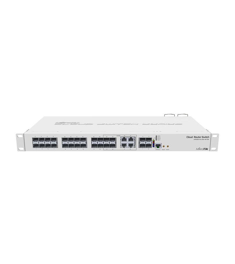коммутатор mikrotik crs328 24p 4s rm cloud router switch 328 24p 4s rm with 800 mhz cpu 512mb ram 24xgigabit lan all poe out 4xsfp cages router Коммутатор MikroTik Cloud Router Switch CRS328-4C-20S-4S+RM