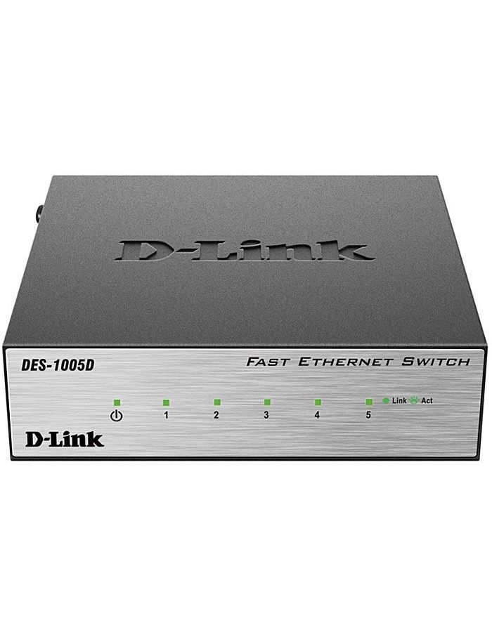 Коммутатор D-Link DES-1005D/O2B коммутатор d link switch des 1005p b1a неуправляемый коммутатор с 5 портами 10 100base tx функцией энергосбережения и поддержкой qos 4 порта с подде
