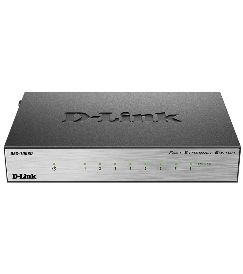 Коммутатор D-Link DES-1008D/L2B коммутатор tp link tl sf1024m 24 портовый 10 100 мбит с настольный коммутатор