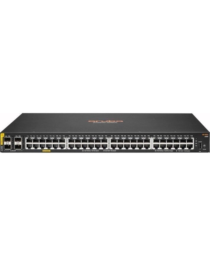 Коммутатор HPE Aruba 6100 JL675A 4SFP+ 48PoE+ 370W коммутатор hpe officeconnect 1930 24g 4sfp jl682a
