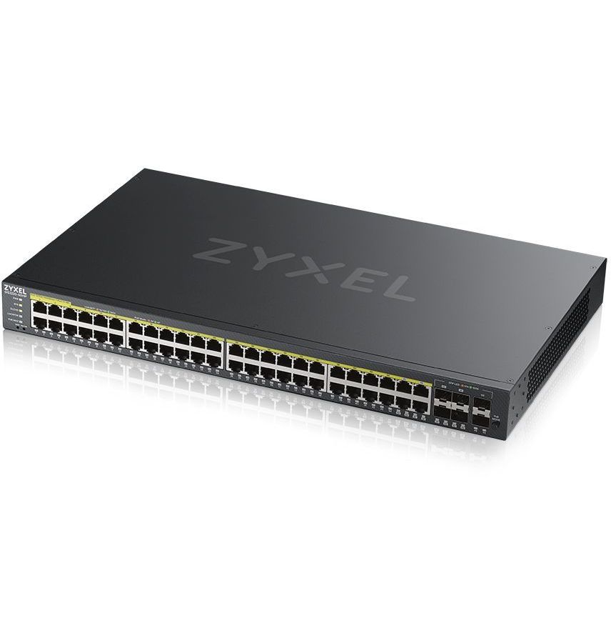 Коммутатор Zyxel NebulaFlex Pro GS2220-50HP-EU0101F коммутатор управляемый zyxel gs1920 24v2 eu0101f интеллектуальный gigabit ethernet с 24 разъемами rj 45 и 4 sfp слотами совмещенными с разъемами rj 45