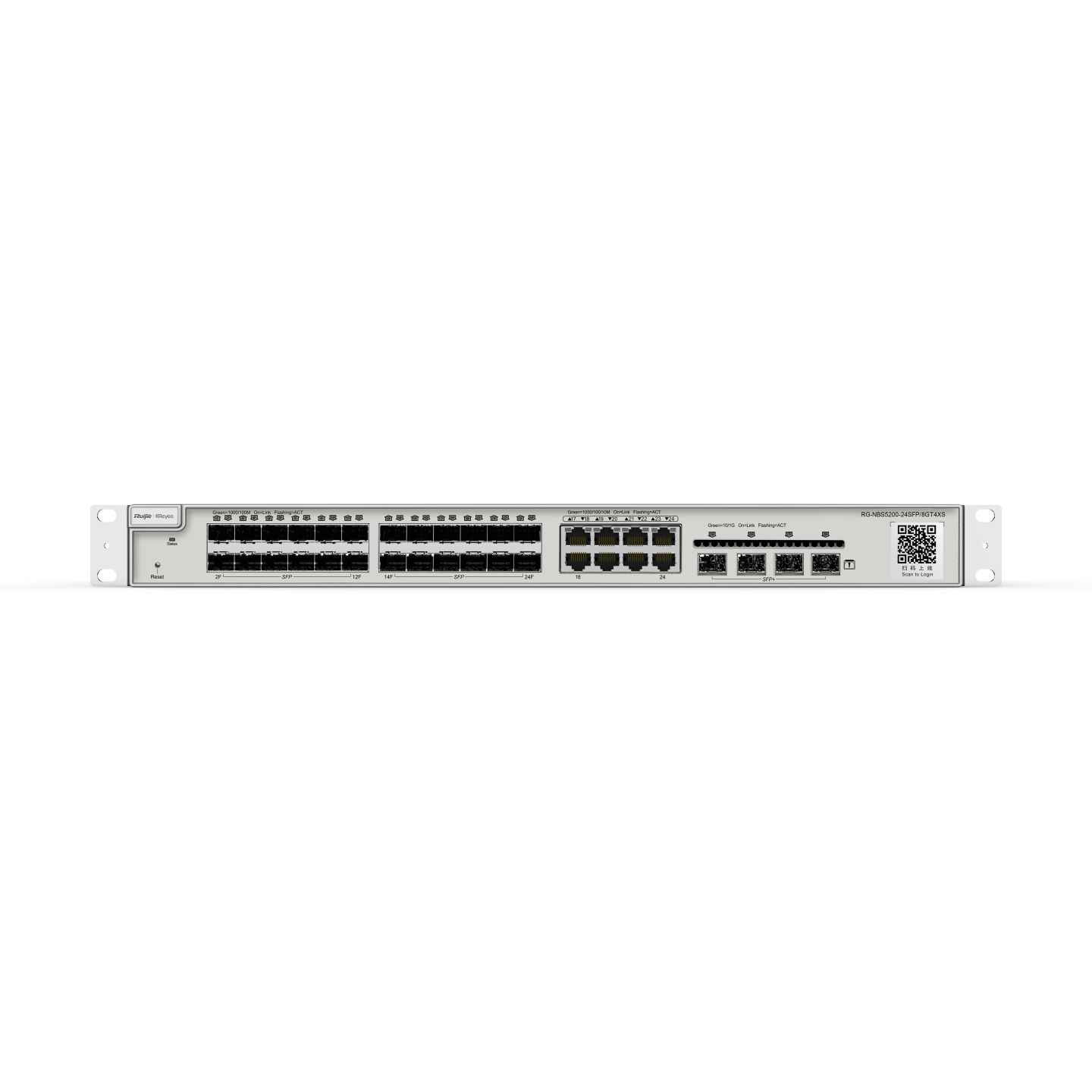 Коммутатор Ruijie Reyee RG-NBS5200-24SFP/8GT4XS 24 port gigabit managed poe switch with 4 10g sfp ports support 802 3af at poe 1 console port 19 inch rack mount support l2 l2 features