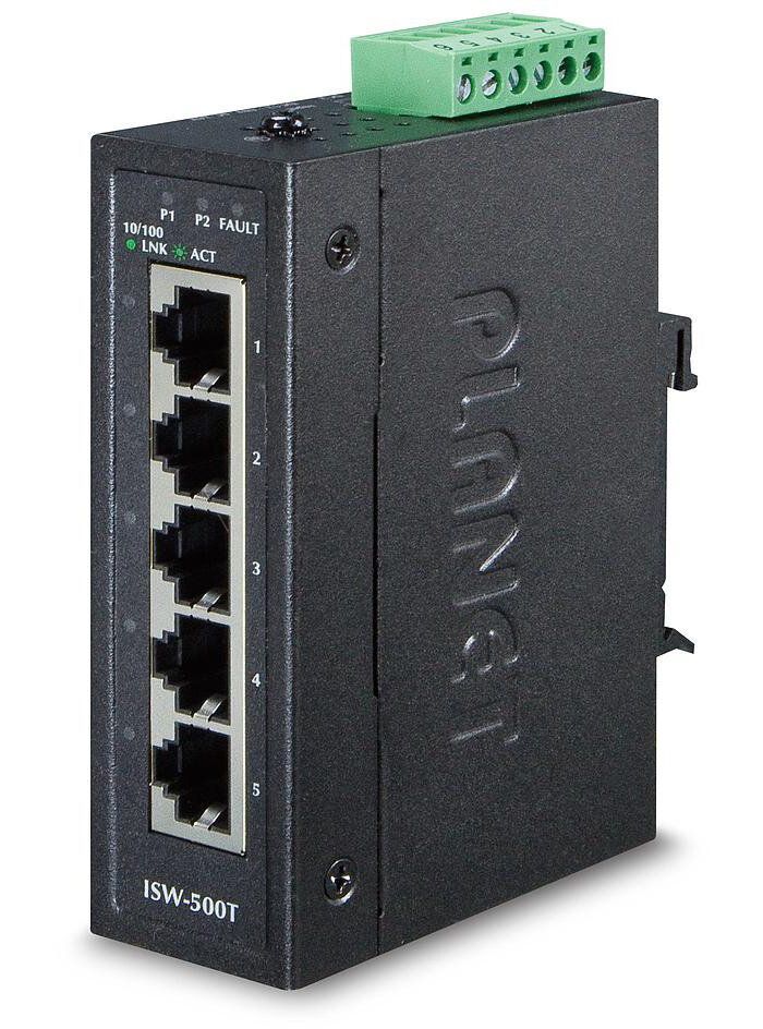 Коммутатор Planet ISW-500T igs 500t ip30 compact size 5 port 10 100 1000t gigabit ethernet switch 40 75 degrees c