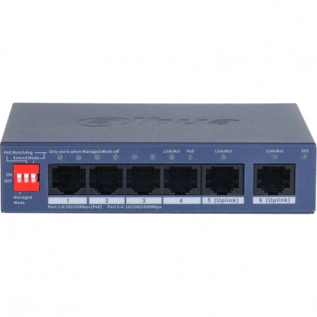 Коммутатор Dahua DH-CS4006-4ET2GT-36 4x100Мбит/с 2x1Гбит/с