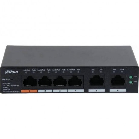 

Коммутатор Dahua DH-CS4006-4GT-60 (L2) 4x1Гбит/с 2xКомбо(1000BASE-T/SFP) 60W управляемый